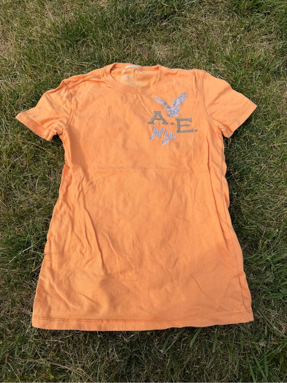 Orange A.E. Graphic 90s Tee with Eagle Logo Size XS